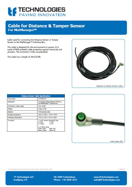 Cable for Distance & Tamper Sensor